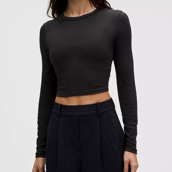 lululemon athletica Tops - Hold Tight Straight-Hem Cropped Long Sleeve